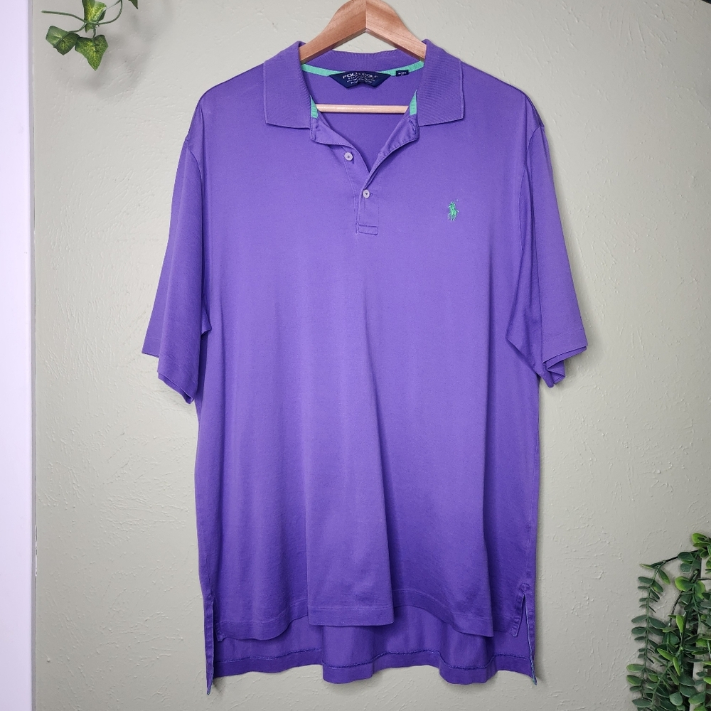 Ralph Lauren Polo Golf Purple Shirt Large 100% Pima Cotton Preppy Sporty